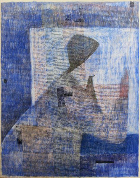 Frau in Blau
